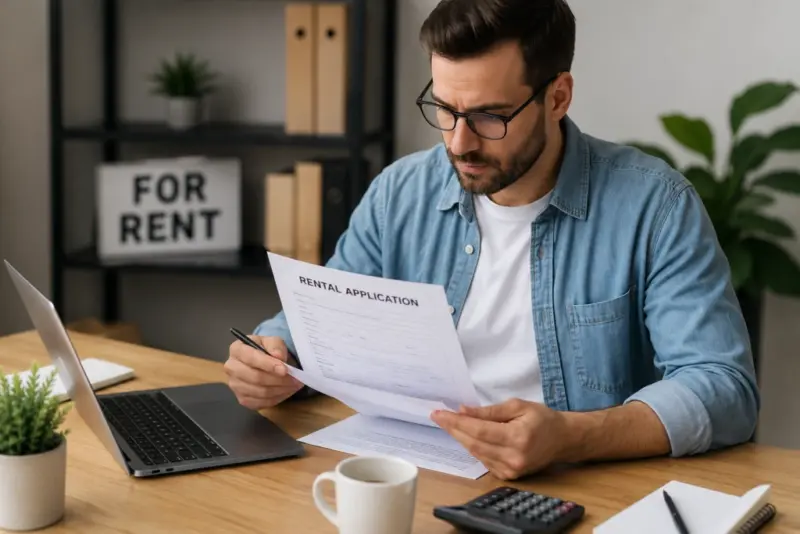 landlord reviewing tenant application