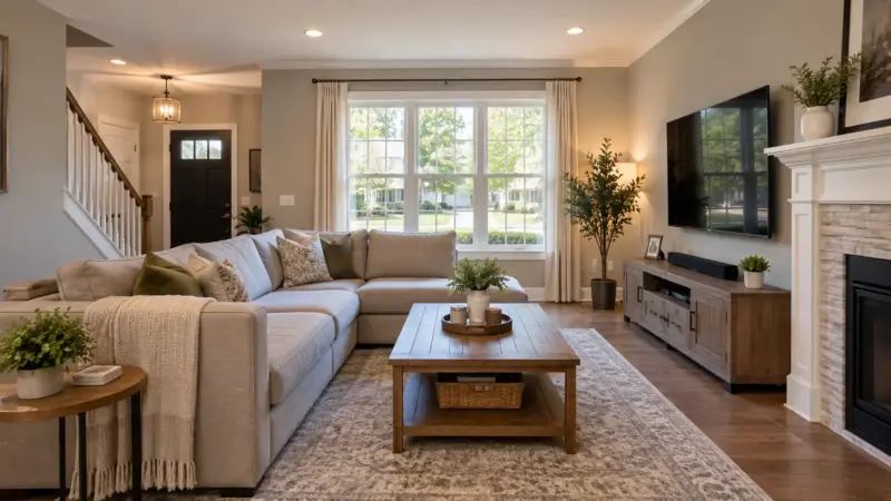 An image of a living room in Katy Texas which is in good condition to increase potential rental income